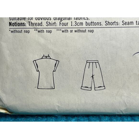 Simplicity 6057 Sewing pattern blouse shorts 1980s size 12 14 - Picture 6 of 6